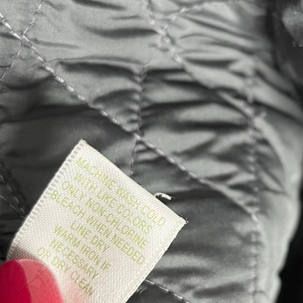 Garnet Hill Essential Quilted Coat Jacket Womens 8 Gray Pockets Outdoor NO HOOD - Picture 10 of 12